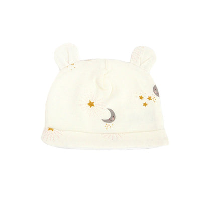 Baby Organic Bear Hat in Moon & Stars Print by Le Petit Society — image 4