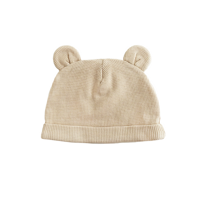 Baby Organic Bear Hat in Beige by Le Petit Society — image 2