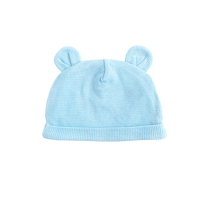 Baby Organic Bear Hat in Blue by Le Petit Society — image 3