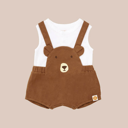 Baby Animal Romper in Bear by Le Petit Society — image 8