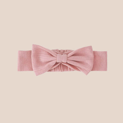 Baby Headband in Plum Pointelle Cotton by Le Petit Society