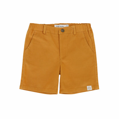 Bermuda Shorts with Adjustable Waistband in Golden Brown by Le Petit Society