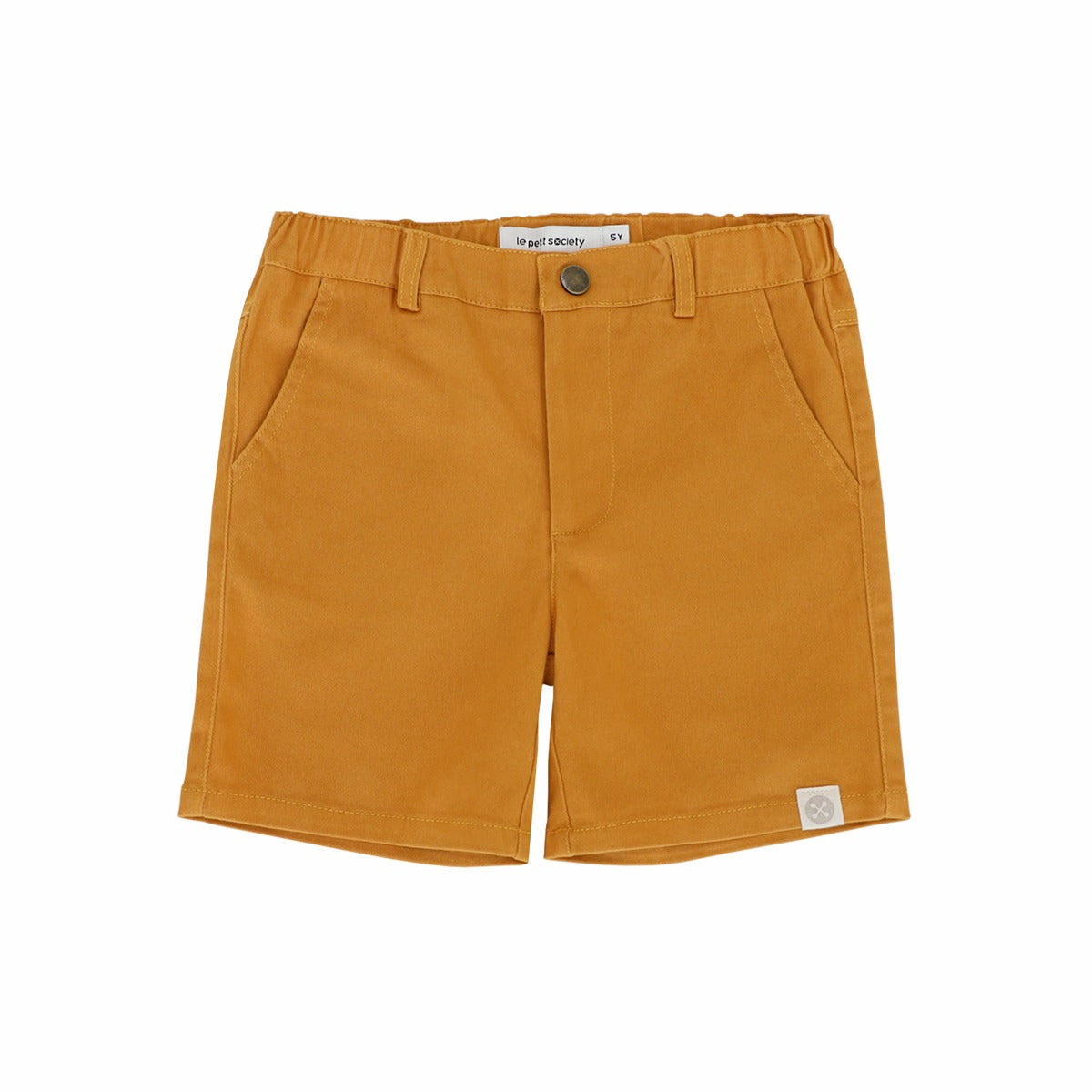 Bermuda Shorts with Adjustable Waistband in Golden Brown by Le Petit Society — image 6