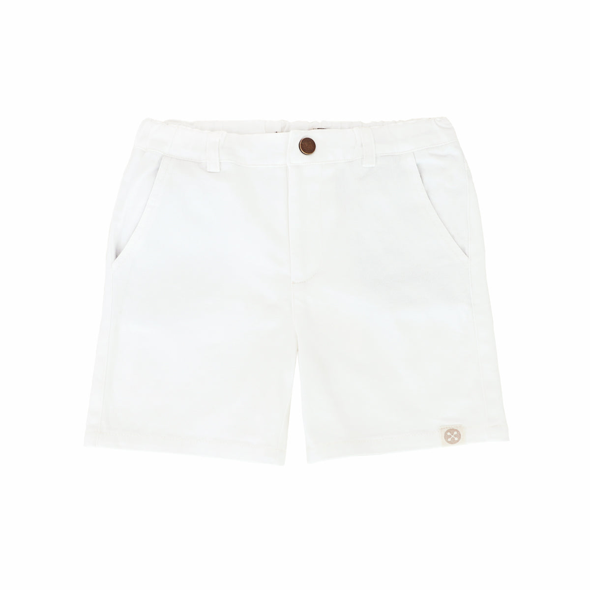 Bermuda Shorts with Adjustable Waistband in White by Le Petit Society — image 6