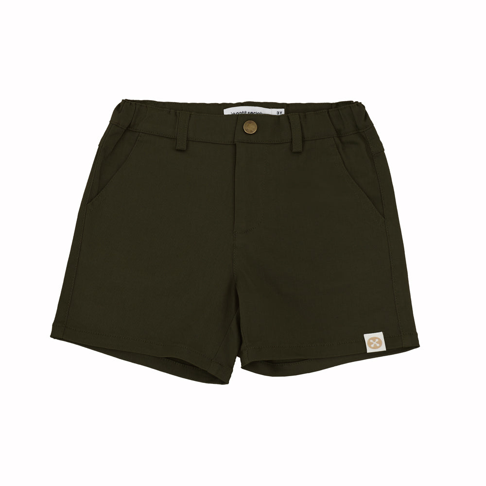 Bermuda Shorts with Adjustable Waistband in Olive by Le Petit Society — image 2