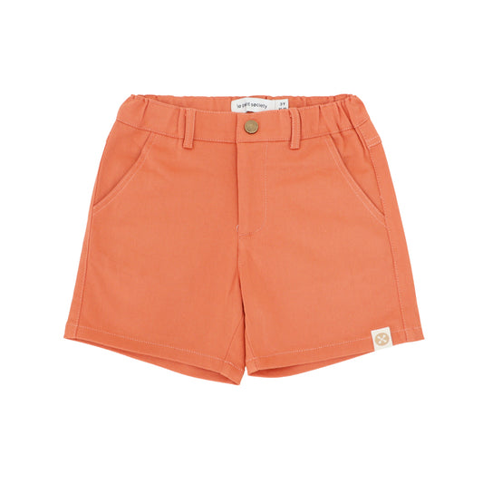 Bermuda Shorts with Adjustable Waistband in Burnt Orange by Le Petit Society