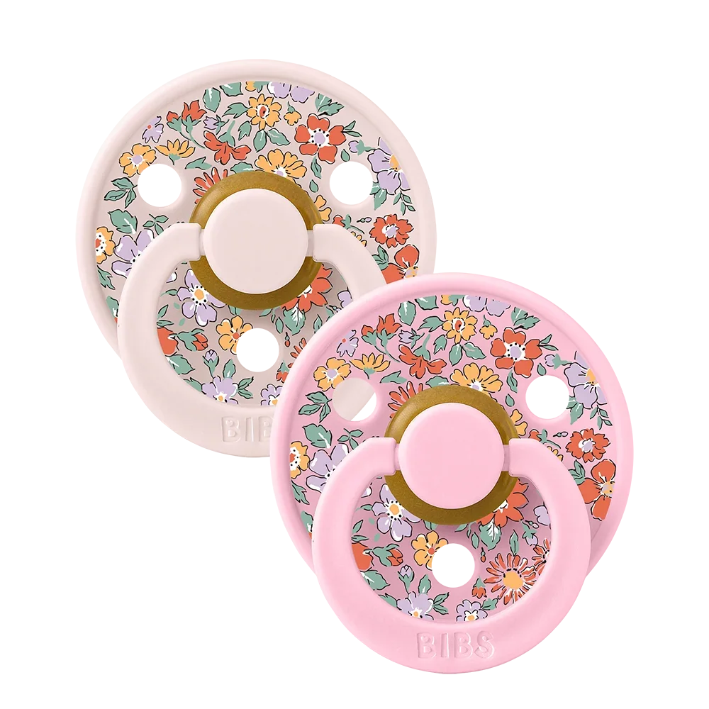 Colour Latex Pacifier Twin Pack in Oscar Meadow - Petal Mix by BIBS x LIBERTY