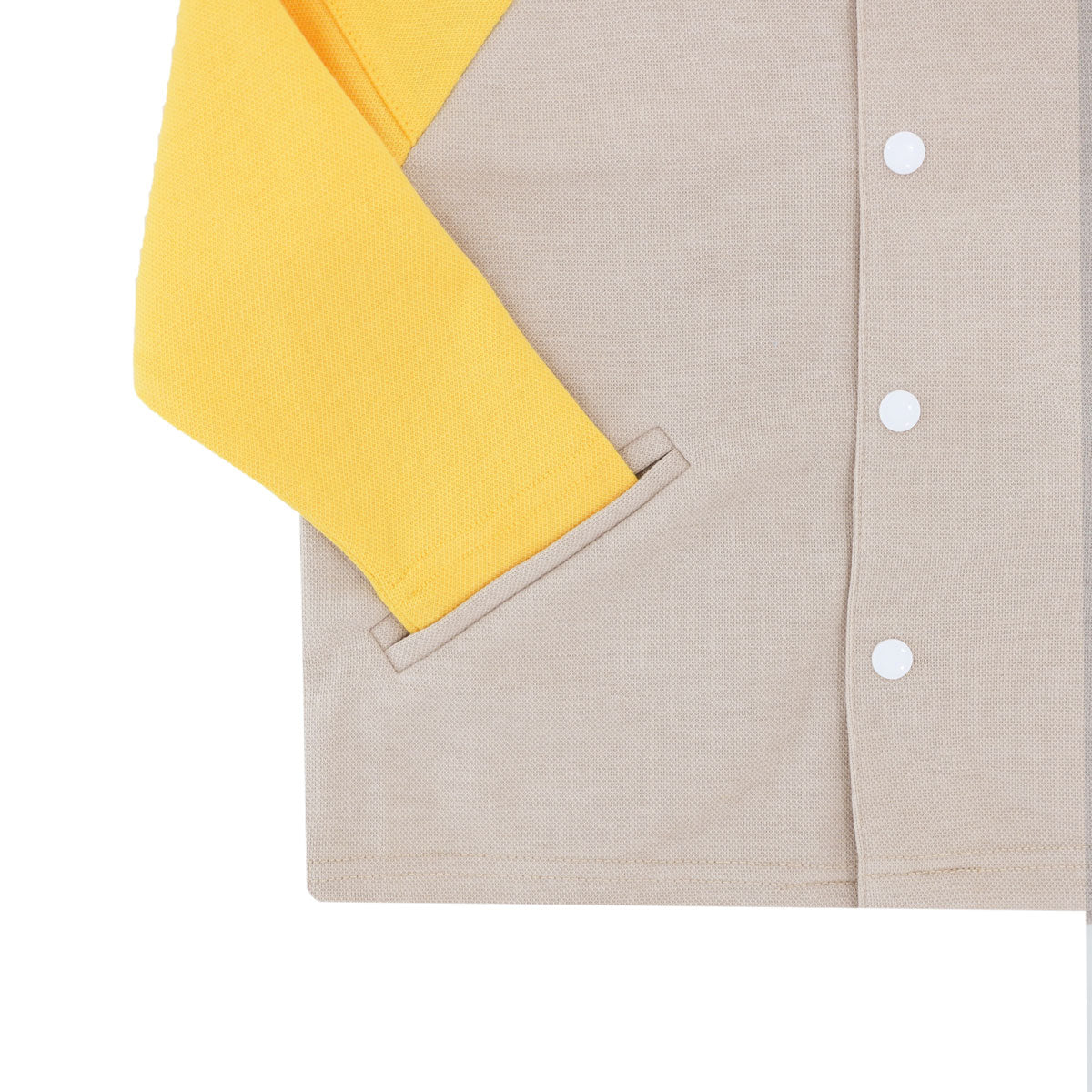 Made for Play - Biker Cardigan with Colourblock in Beige by Le Petit Society — image 8