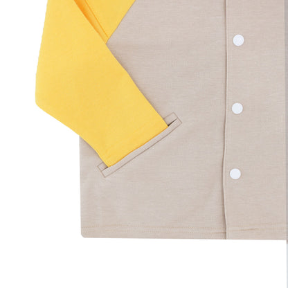 Made for Play - Biker Cardigan with Colourblock in Beige by Le Petit Society — image 8
