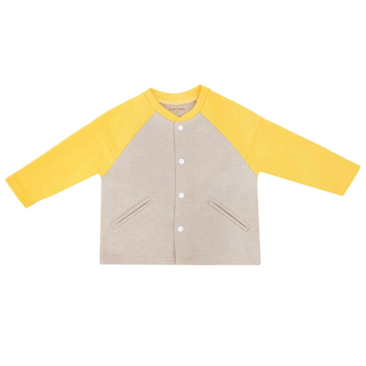 Made for Play - Biker Cardigan with Colourblock in Beige by Le Petit Society — image 2