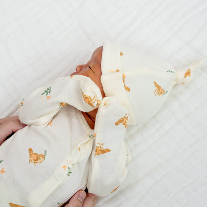 Baby Organic Knotted Hat in Bird Print by Le Petit Society — image 3