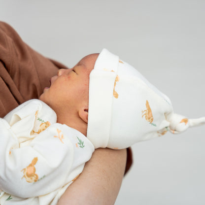 Baby Organic Knotted Hat in Bird Print by Le Petit Society — image 5
