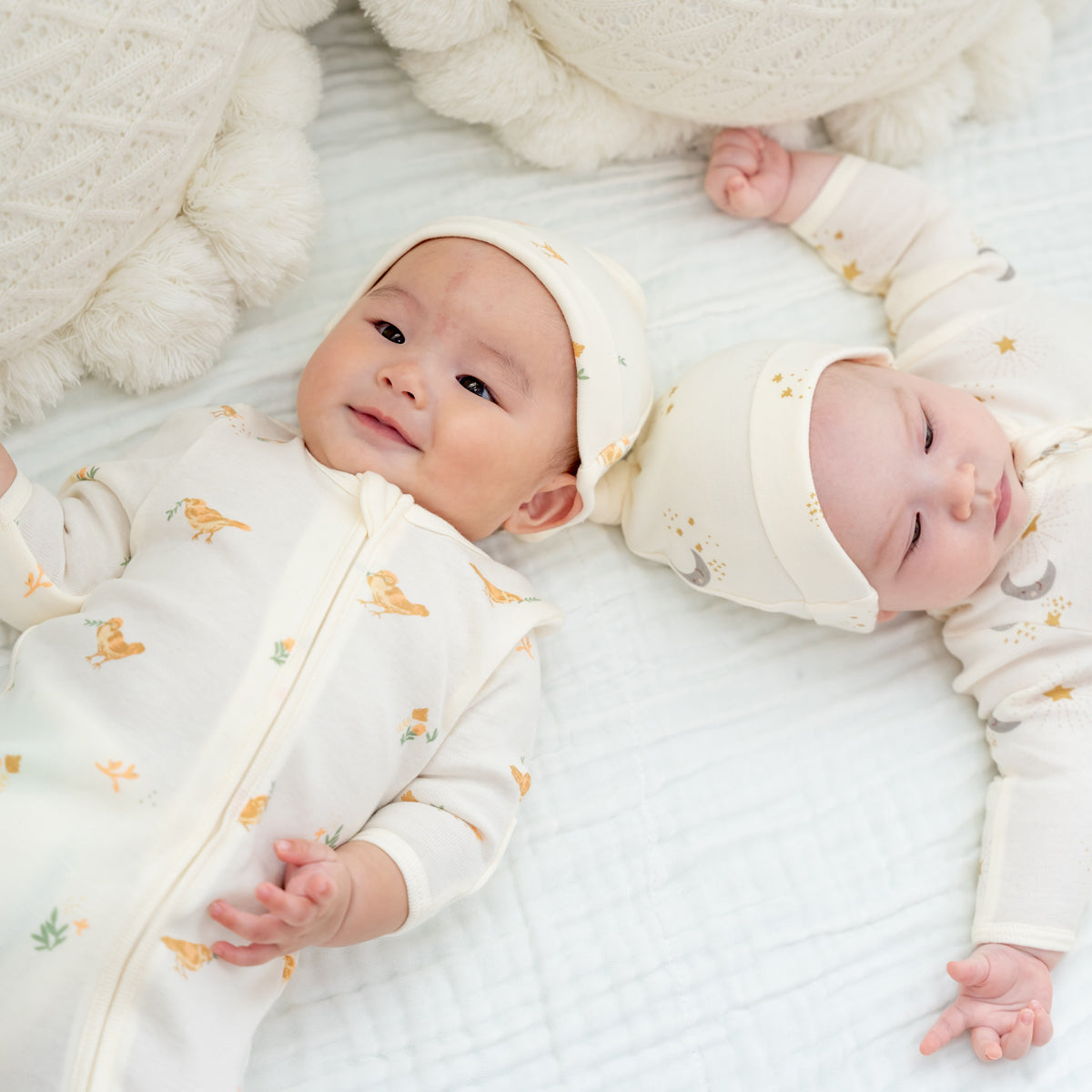 Baby Organic Zip Sleepsuit in Bird Print (Personalisable) by Le Petit Society — image 10