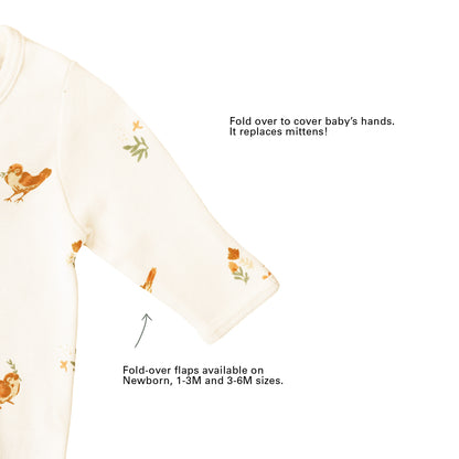 Baby Organic Zip Sleepsuit in Bird Print (Personalisable) by Le Petit Society — image 4