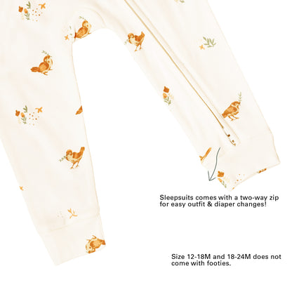 Baby Organic Zip Sleepsuit in Bird Print (Personalisable) by Le Petit Society — image 8