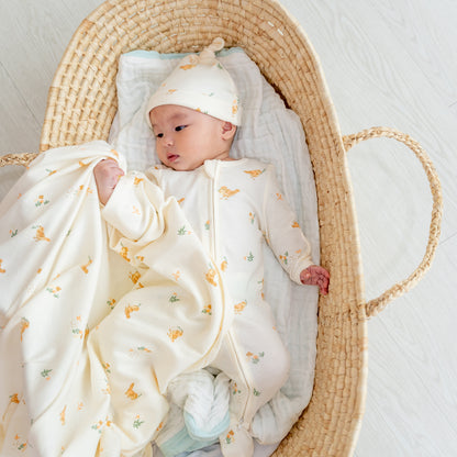 Baby Organic Zip Sleepsuit in Bird Print (Personalisable) by Le Petit Society — image 9