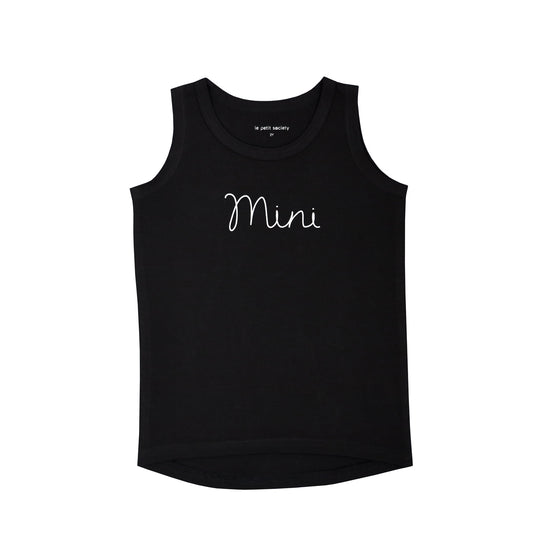 Family Tees - Mini Kids Tank in Black by Le Petit Society