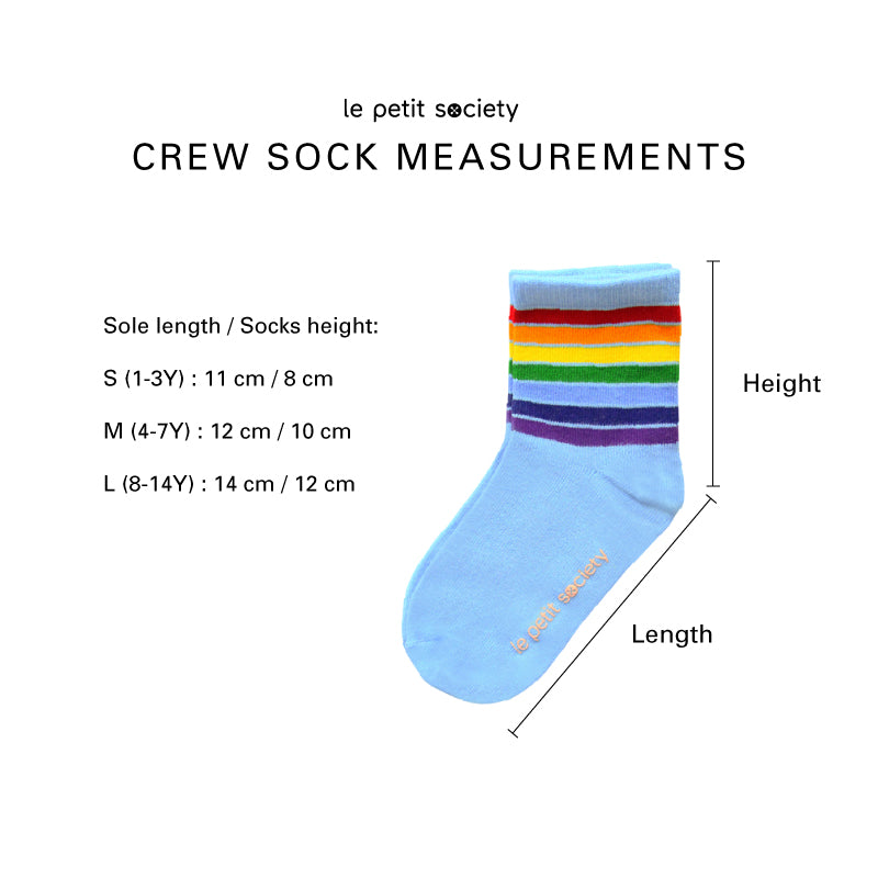 Rainbow Series - Kids Crew Socks in Blue by Le Petit Society — image 11