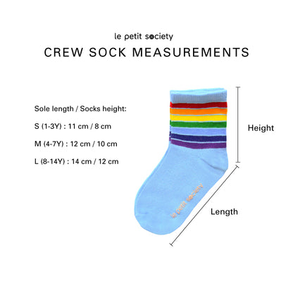 Rainbow Series - Kids Crew Socks in Blue by Le Petit Society — image 11