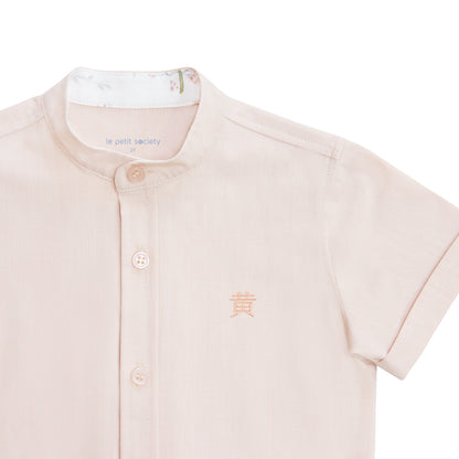 Botanic Series - Boys Plain Shirt in Champagne by Le Petit Society — image 6