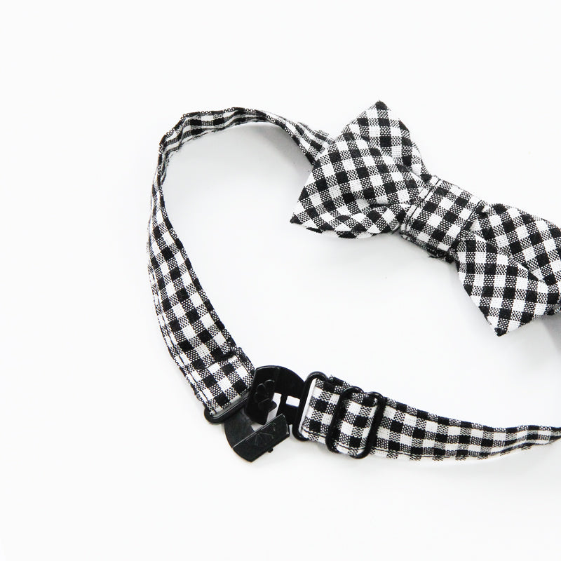 Papa & Mini - Baby Boy Bow Tie Romper in Black Gingham by Le Petit Society — image 13