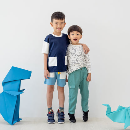 Made for Play - Boxy Tee with Contrast Pockets in Navy by Le Petit Society — image 14