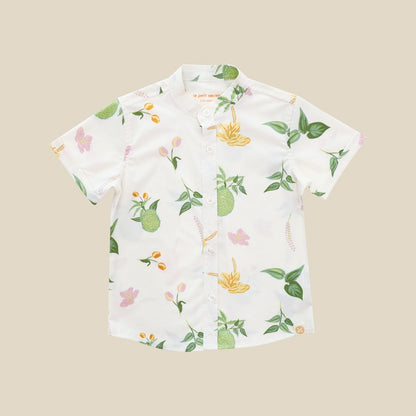 Heritage Series - Boys Shirt in Tropical Durian Print by Le Petit Society — image 6