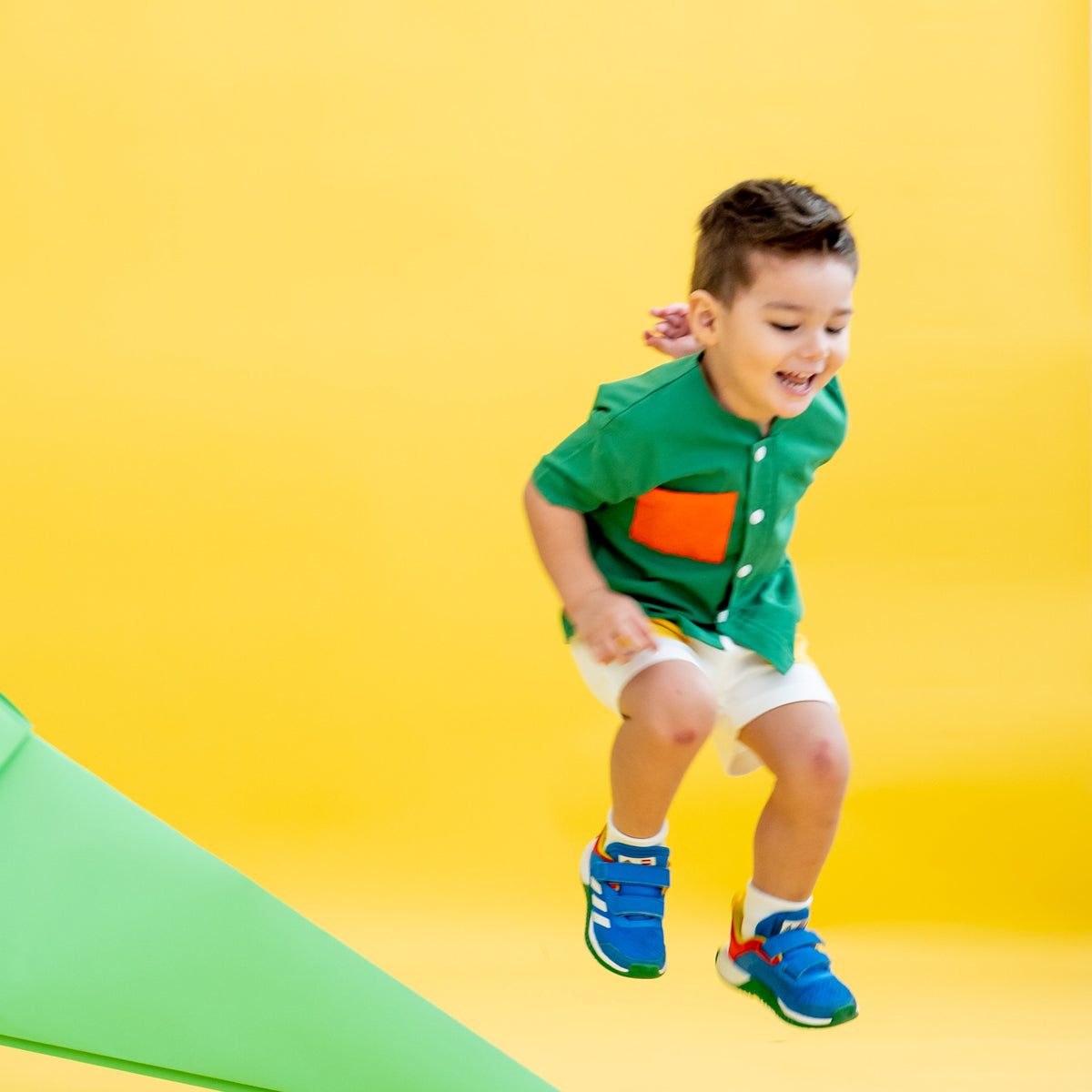 Made for Play - Boys Wide-Pocket Shirt in Green by Le Petit Society — image 4