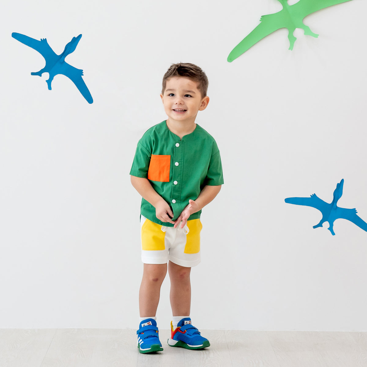 Made for Play - Kids Shorts with Contrast Pockets in White by Le Petit Society — image 8