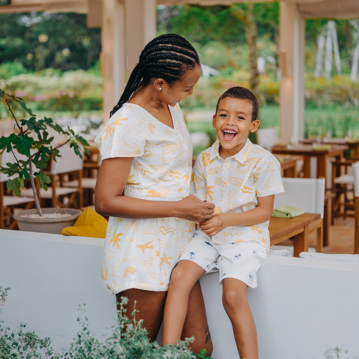 Resort Series - Boys Shirt in Island Print by Le Petit Society — image 2