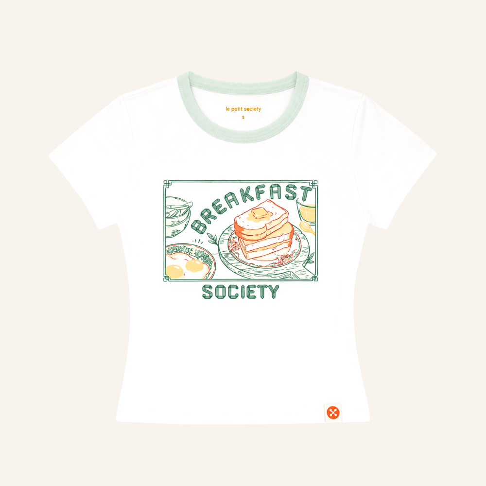 A Singapore Series - Breakfast Society Ladies/Teens Tee in White by Le Petit Society — image 8