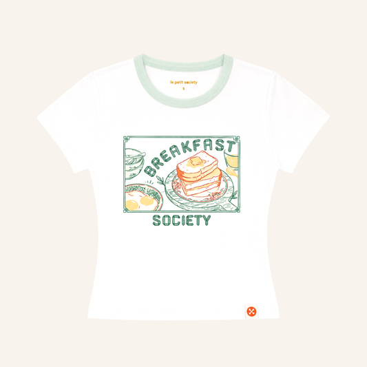 A Singapore Series - Breakfast Society Ladies/Teens Tee in White by Le Petit Society