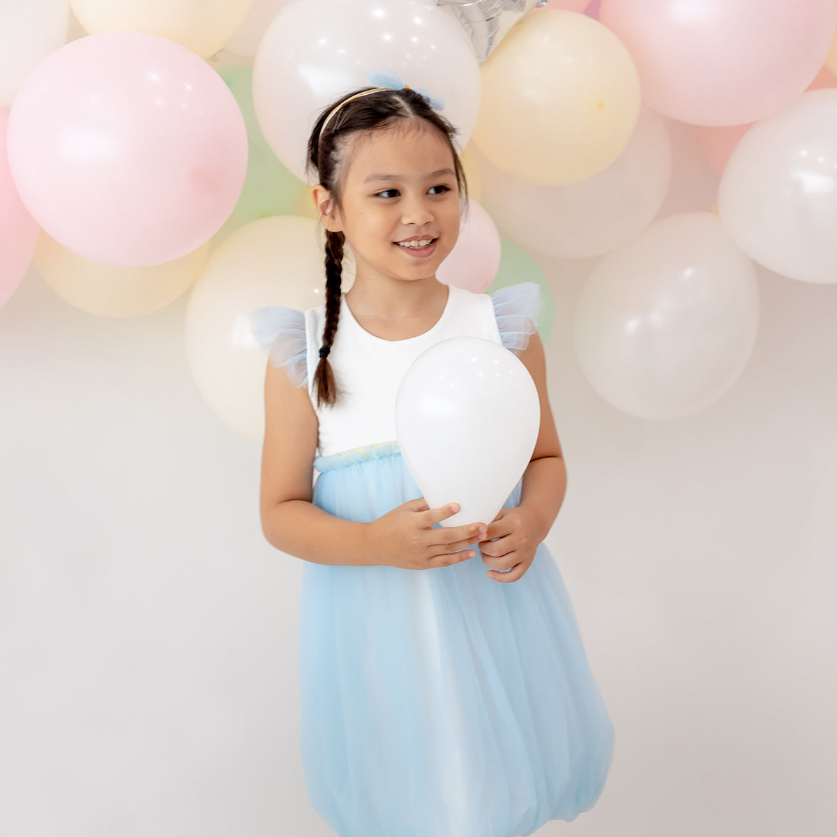 Flower Girl Series - Bubble Dress in Blue by Le Petit Society — image 3