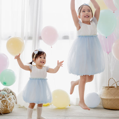 Flower Girl Series - Bubble Dress in Blue by Le Petit Society — image 8