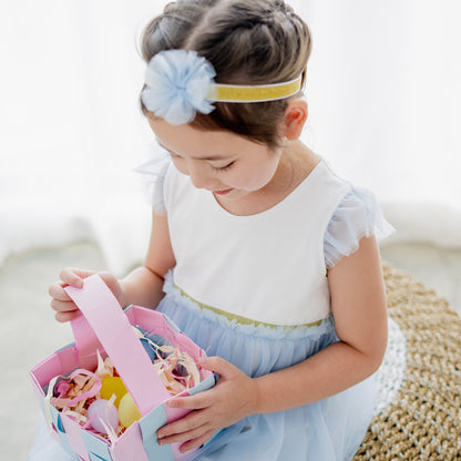 Flower Girl Series - Bubble Dress in Blue by Le Petit Society — image 2