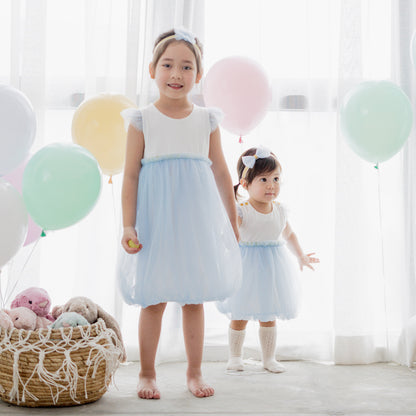 Flower Girl Series - Bubble Dress in Blue by Le Petit Society — image 6