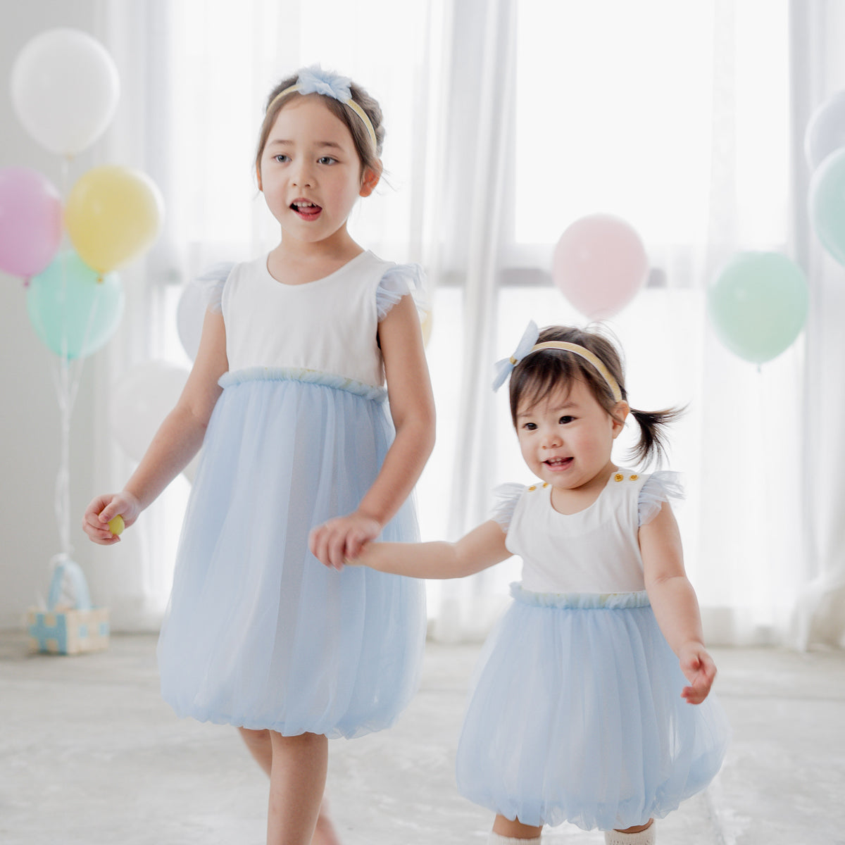 Flower Girl Series - Bubble Dress in Blue by Le Petit Society — image 10