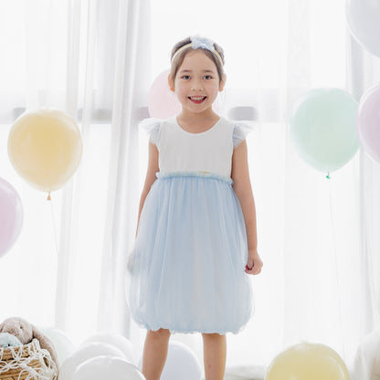 Flower Girl Series - Bubble Dress in Blue by Le Petit Society — image 9