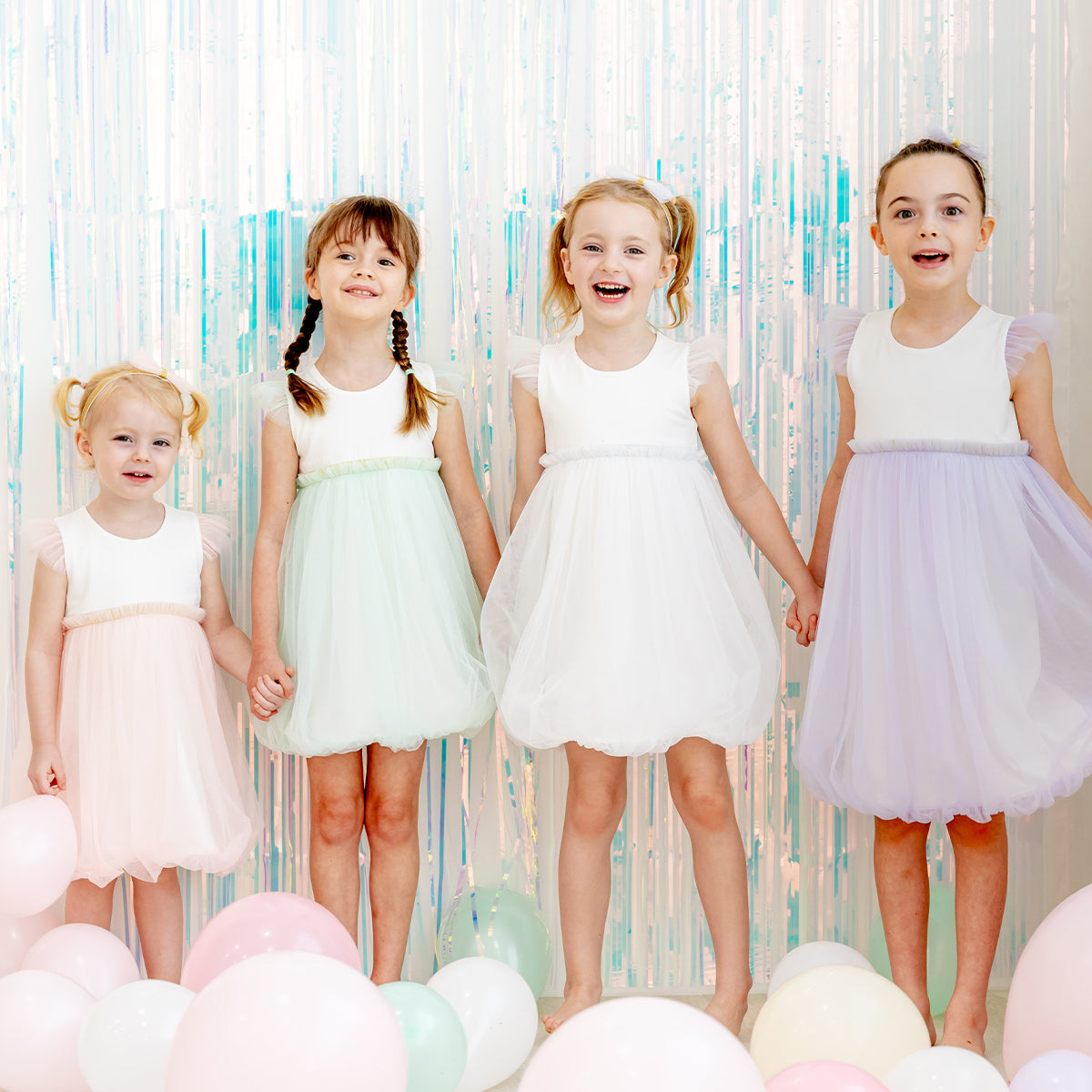 Flower Girl Series - Bubble Dress in White by Le Petit Society — image 4
