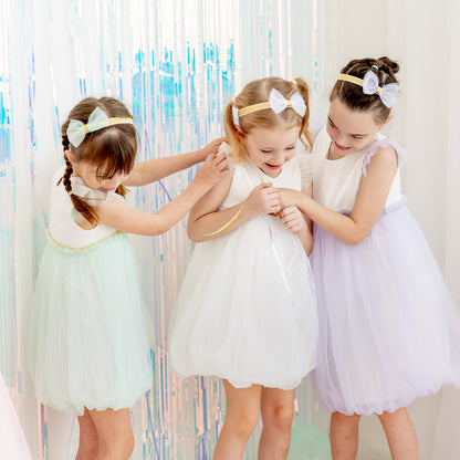 Flower Girl Series - Bubble Dress in White by Le Petit Society — image 2