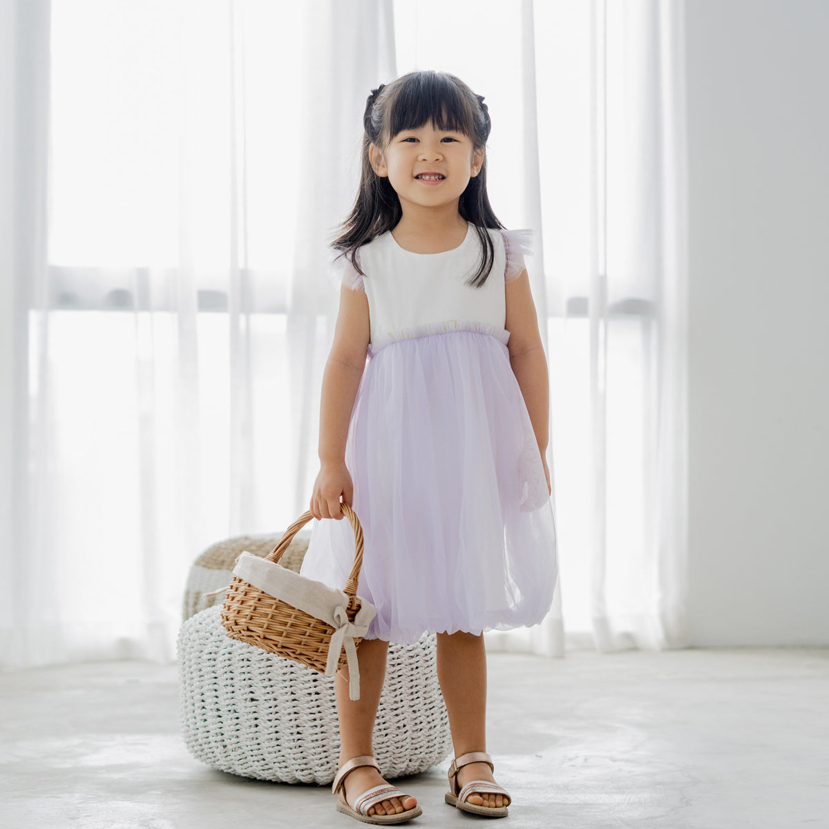 Flower Girl Series - Bubble Dress in Lilac by Le Petit Society — image 12