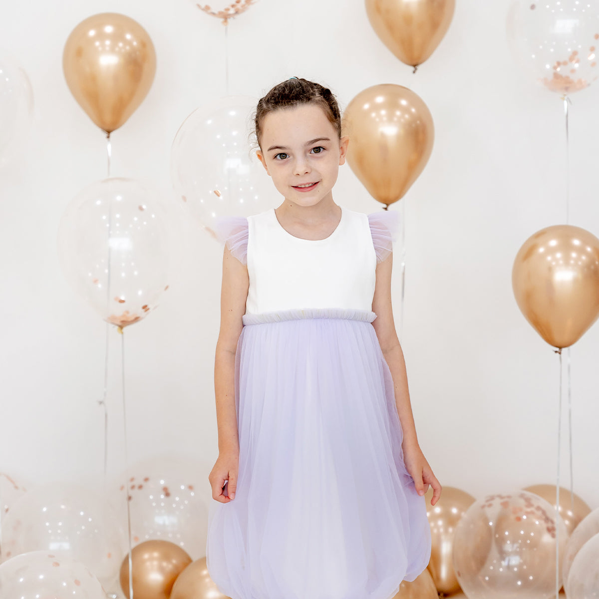 Flower Girl Series - Bubble Dress in Lilac by Le Petit Society — image 14