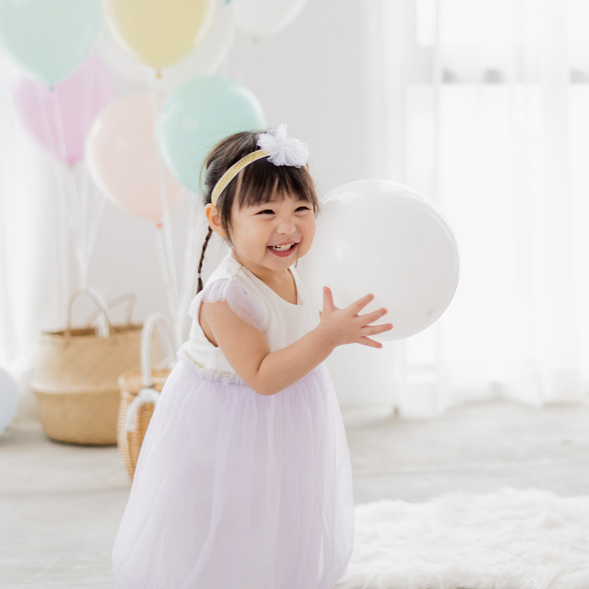 Flower Girl Series - Bubble Dress in Lilac by Le Petit Society — image 11