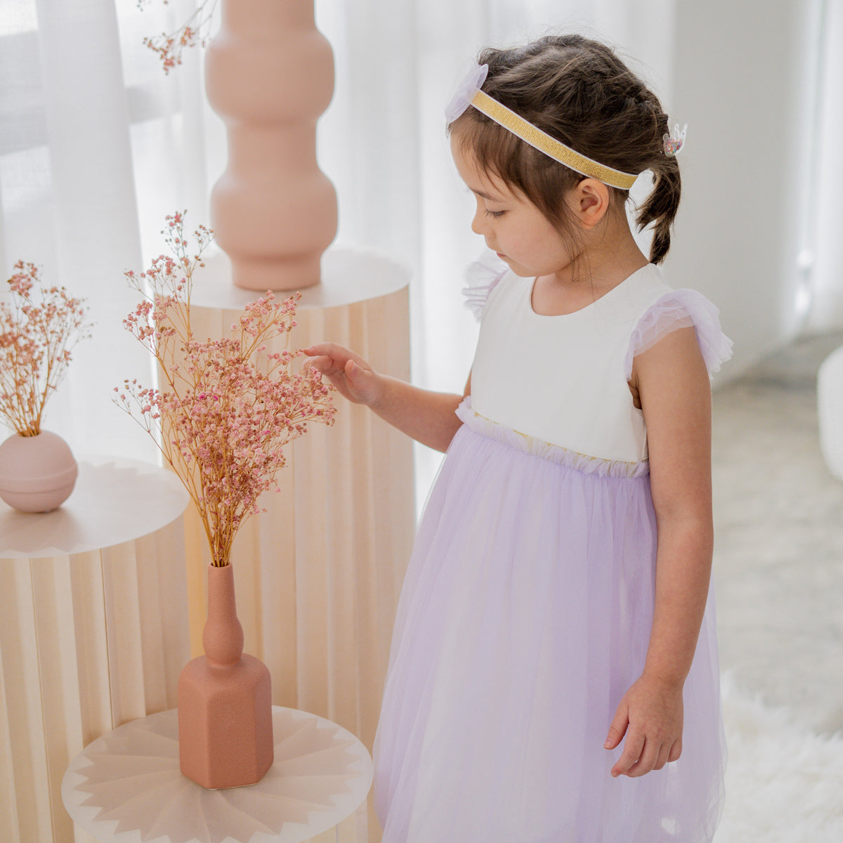 Flower Girl Series - Bubble Dress in Lilac by Le Petit Society — image 3