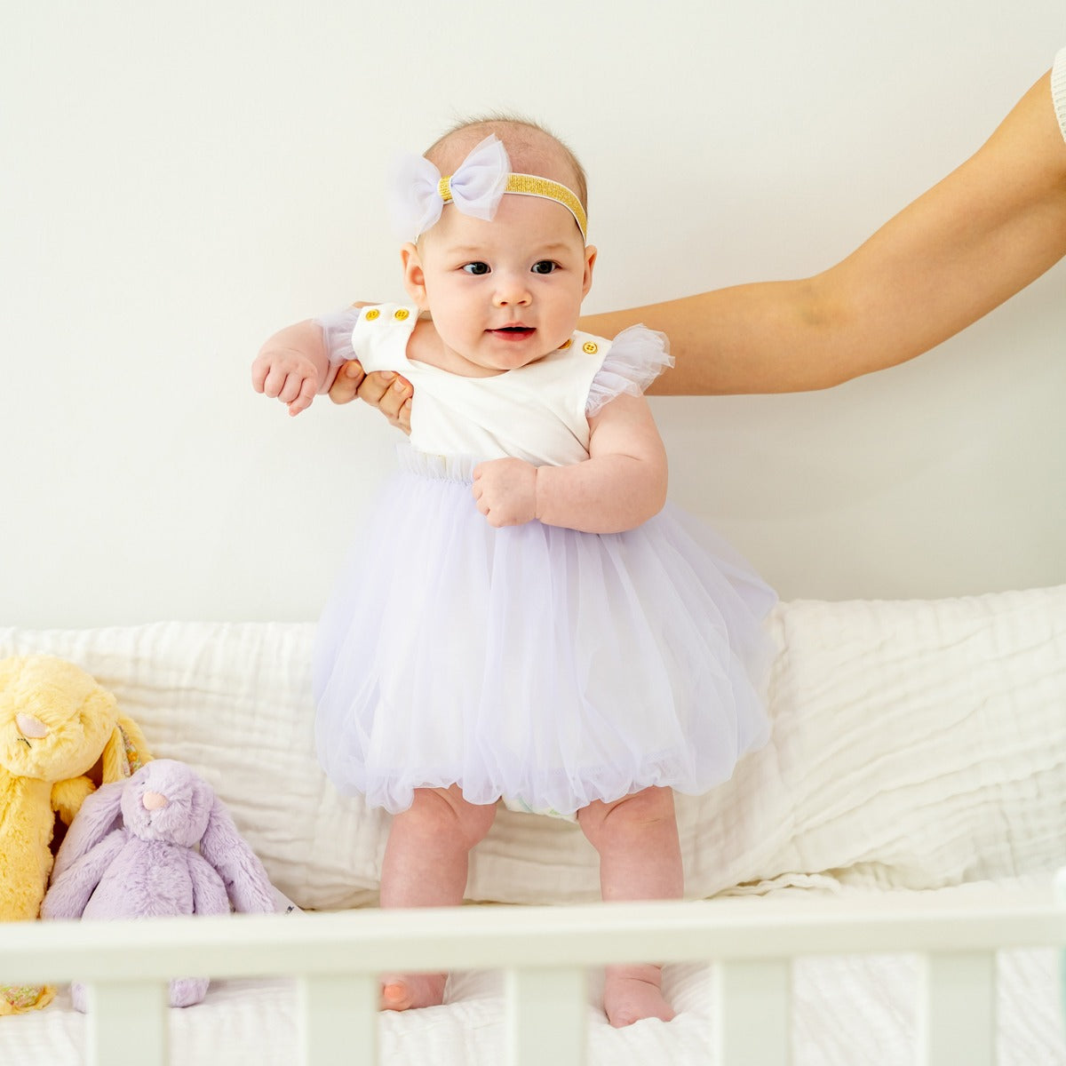Flower Girl Series - Baby Bubble Dress in Lilac by Le Petit Society — image 9