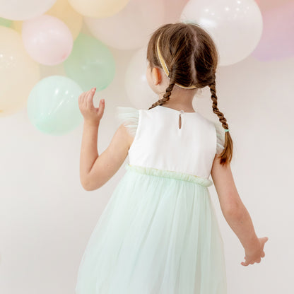 Flower Girl Series - Bubble Dress in Mint by Le Petit Society — image 2