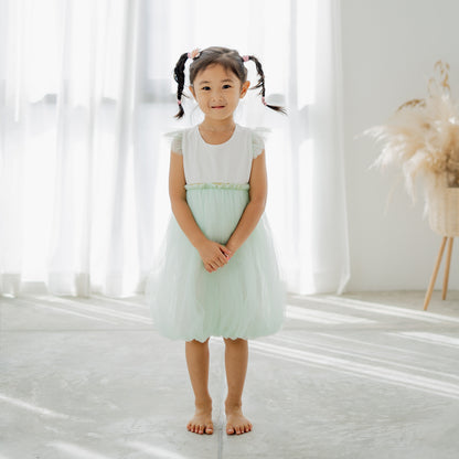 Flower Girl Series - Bubble Dress in Mint by Le Petit Society — image 9