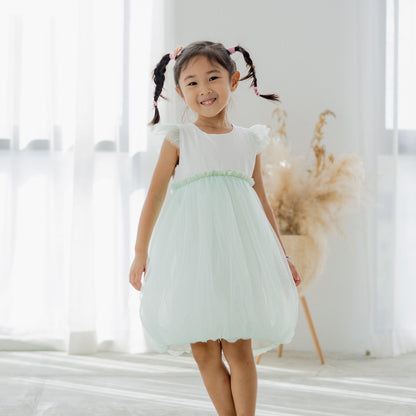 Flower Girl Series - Bubble Dress in Mint by Le Petit Society — image 13