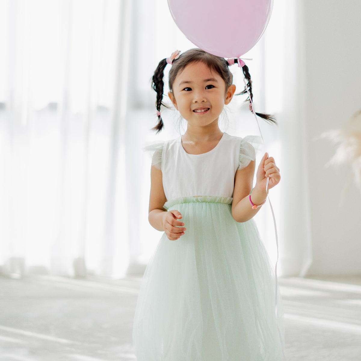 Flower Girl Series - Bubble Dress in Mint by Le Petit Society — image 6