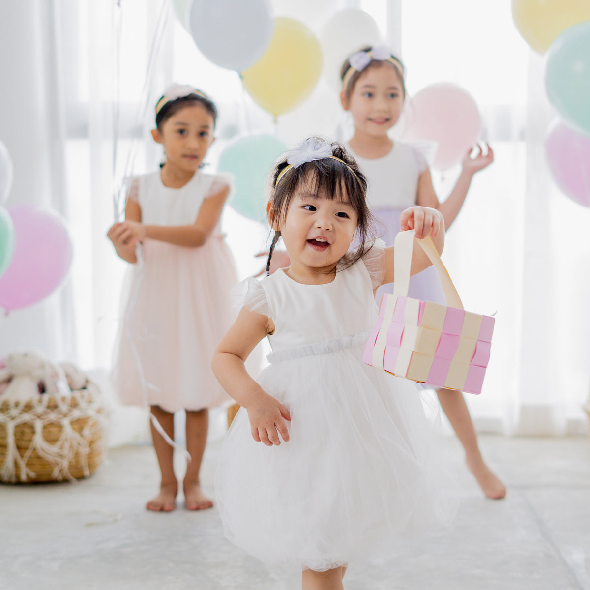 Flower Girl Series - Bubble Dress in White by Le Petit Society — image 9